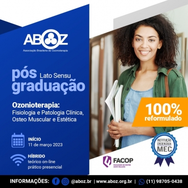 PÓS GRADUAÇÃO HÍBRIDA EM OZONIOTERAPIA - 5ª TURMA - 100% REFORMULADA