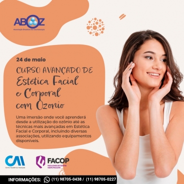 Curso Avançado de Estética Corporal e  Facial com Ozônio dias 24 de maio de 2025