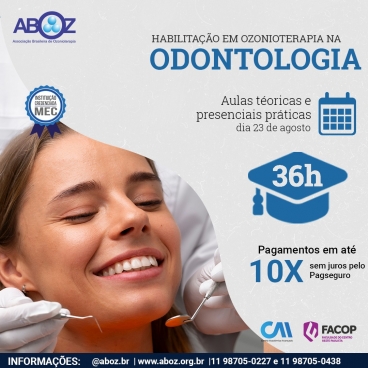 Habilitação em Ozonioterapia na Odontologia 23 de agosto de 2025