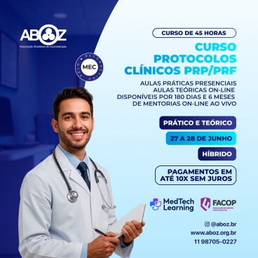 Curso Protocolos Clínicos PRP / PRF Ozonizados - Práticas dias 27 e 28 de junho 2026