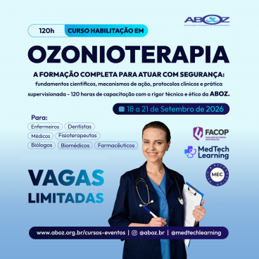 Curso Habilitação em Ozonioterapia 120h - Aulas Práticas de 18 a 21 de setembro de 2026