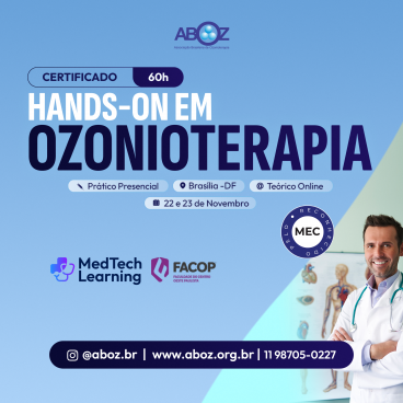 Hands-on aulas práticas em Ozonioterapia 60h - Aulas Práticas dias 22 e 23 de novembro de 2026