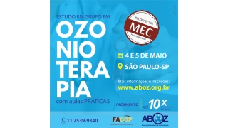 Estudo em Grupo em Ozonioterapia - Aulas Práticas - 04 e 05/05/2019 - Reconhecido pelo MEC