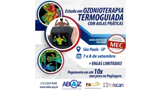 Workshop prático: A Ozonioterapia Termoguiada dias 7 e 8 de setembro - Reconhecido pelo MEC