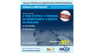 Workshop somente com aulas práticas. A visão estética e funcional na ozonoterapia. O resgate da fisiologia.​