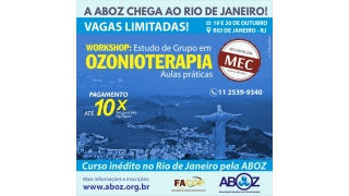 Workshop no RJ: Estudo em Grupo em Ozonioterapia - Aulas Práticas 19 e 20/10/2019 - Reconhecido pelo MEC